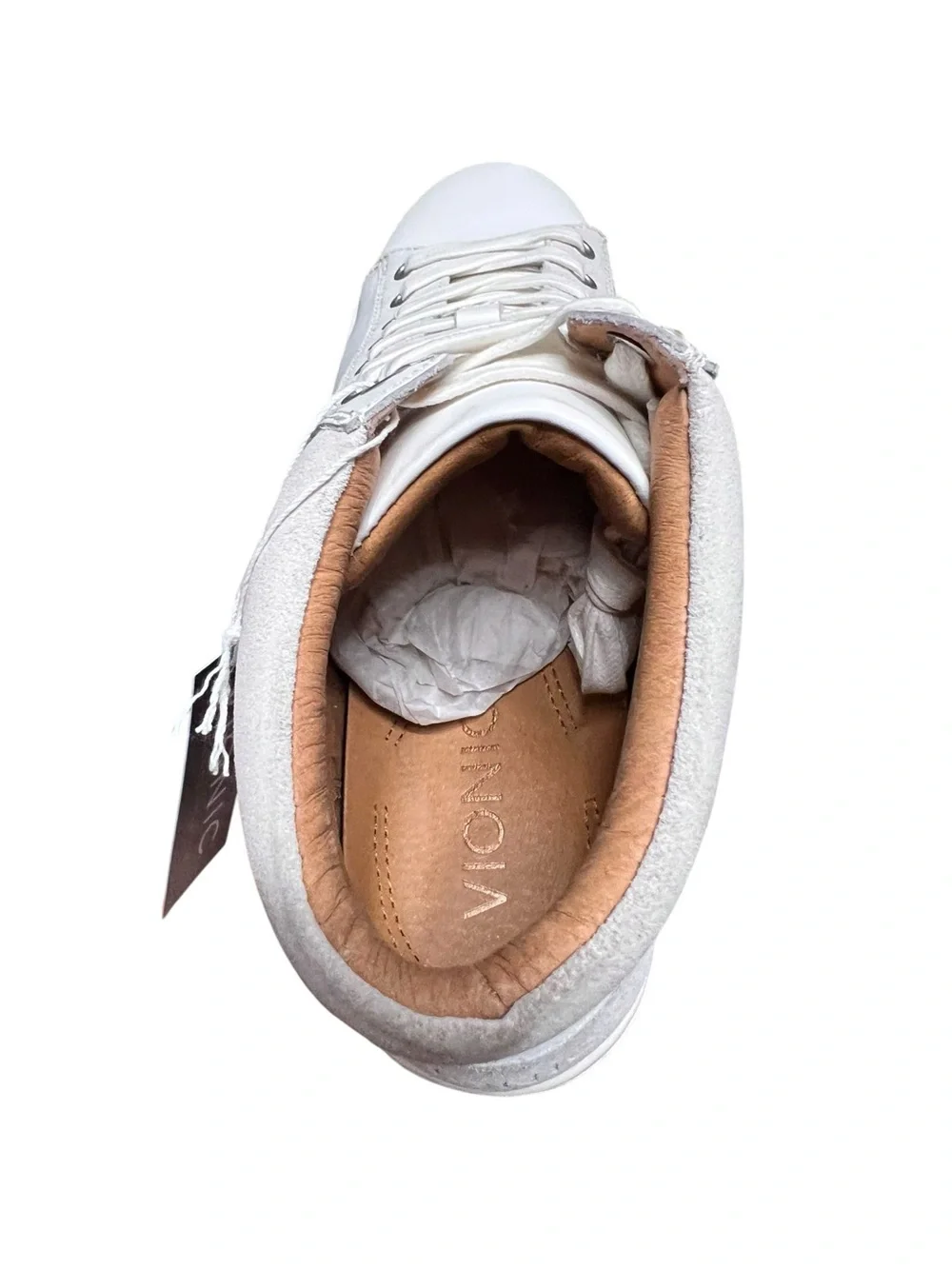 🌻Vionic Malcom High Top Sneakers White Leather Perforated Men's Size 8.5